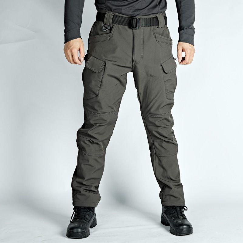 Thermo-Cargohose für Herren im Winter – Fleecegefütterte taktische Softshellhose für Outdoor-Sportarten (X7-Serie, Grau/Braun/Camouflage/Schwarz/Khaki, Größen S-4XL)_voghion.com