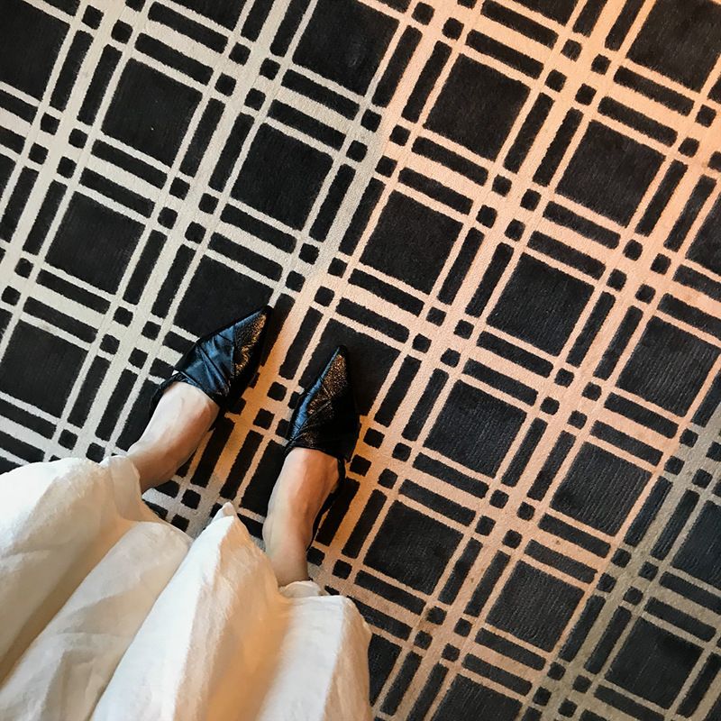 Chaussons pointus, talons bas, demi-chaussures pour femmes_voghion.com