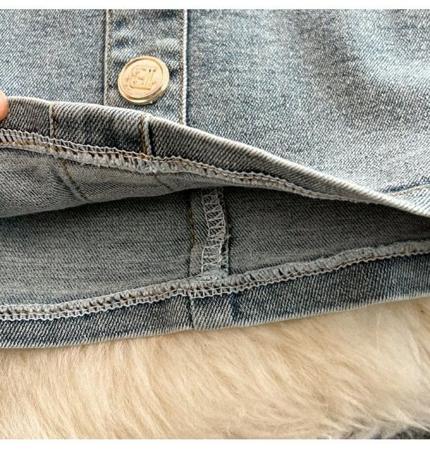 Women's Denim Jacket & High Waist Pencil Skirt Two-Piece Set - Slim Fit Short Cropped Blazer With Button Front & Bodycon Mini Skirt (Blue, S/M/L)_voghion.com