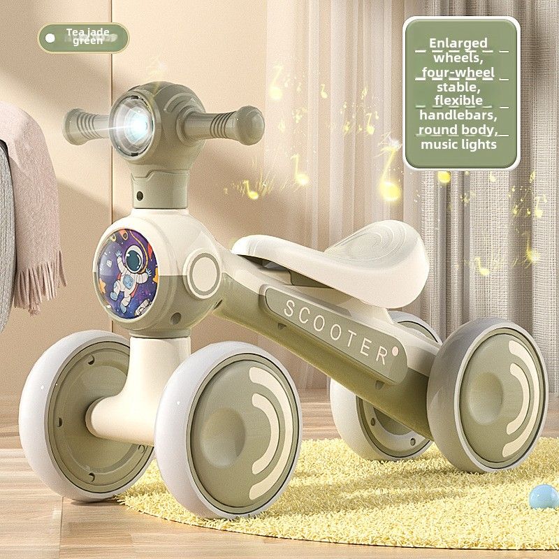 Baby Scooter Kinderen Vierwielige Loopauto 1-3 Jaar Oud Pedaalloze Loopwagen Jongens En Meisjes Yo-yo_voghion.com