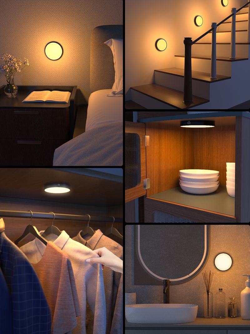 WILLED Luce notturna a LED portatile ricaricabile e dimmerabile con batteria integrata da 1000 mAh per armadi, guardaroba, cucina, camera da letto_voghion.com