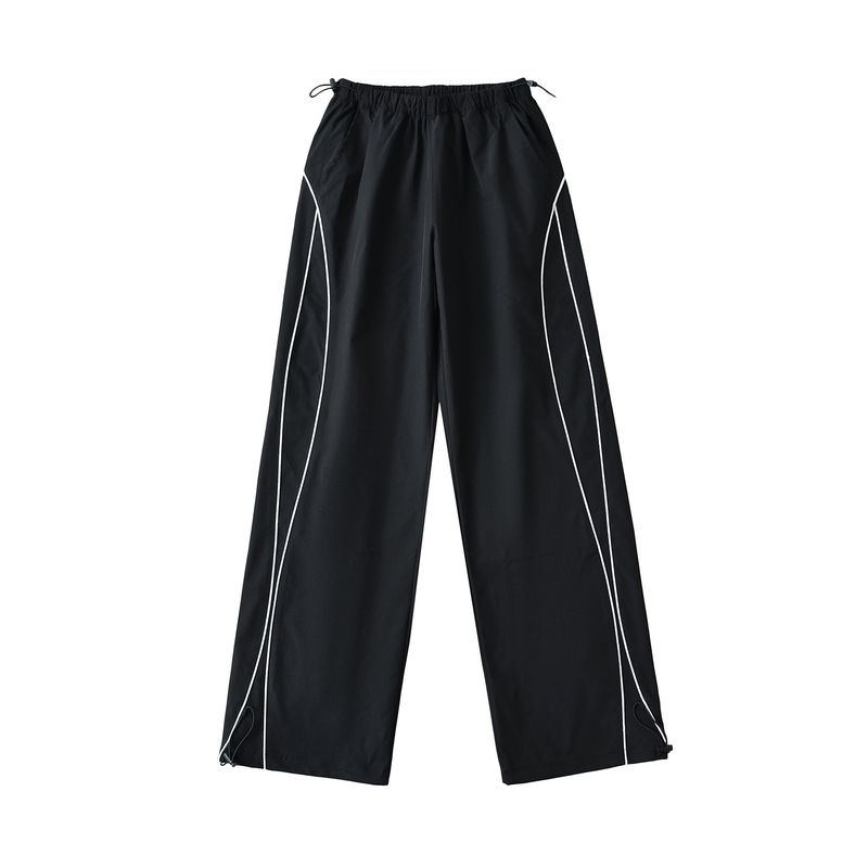 Pantalons de sport pour femmes, séchage rapide, coupe droite, décontractés, pour l'été, pour filles, amples, slim, avec cordon de serrage, jambes larges_voghion.com