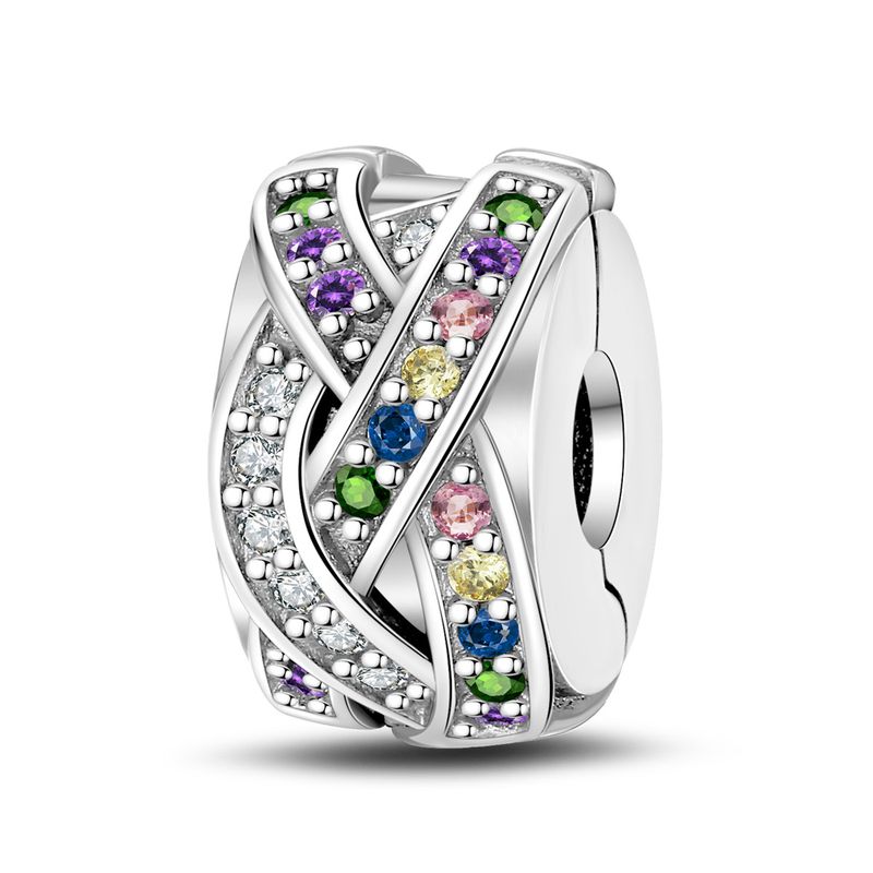 Gioielli da donna in argento placcato in rame bianco, accessori fai da te con perline, pietra colorata di sicurezza, fibbia a farfalla e stella, clip fissa_voghion.com