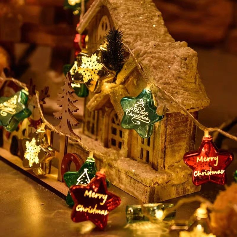 Cross-Border Decoration Party Supplies Iron Art Santa Claus Snowman LED String Christmas Atmosphere Lights_voghion.com