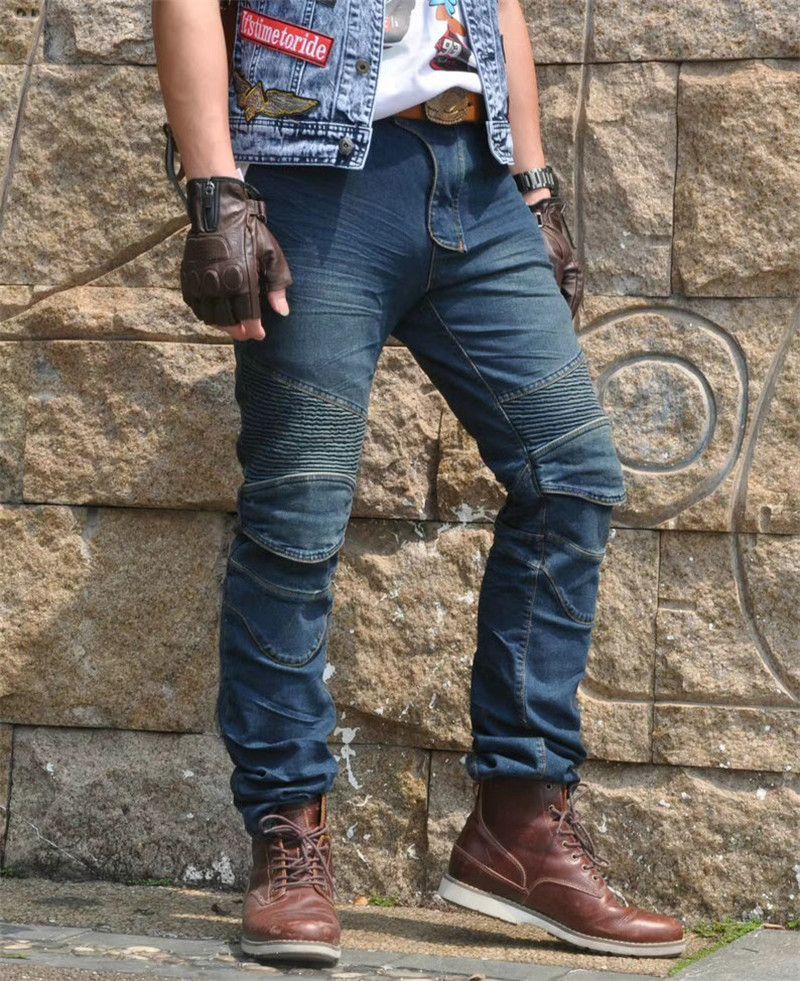 Jeans da motociclista per uomo e donna - Impermeabili, antivento e traspiranti per tutte le stagioni con protezioni integrate per le ginocchia - Denim elasticizzato per il massimo comfort_voghion.com