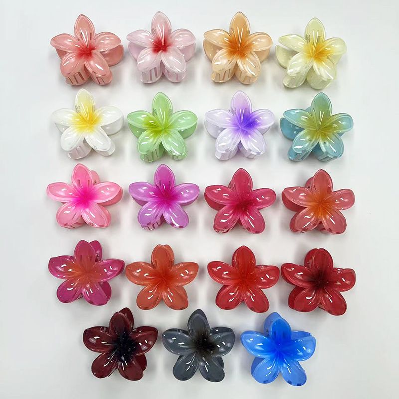 Ei Blume Klaue Clip Gradienten Candy Farbe Blume Mode Urlaub Heißer Verkauf Zurück Kopf Löffel Pan Haar Shark Clip Haar zubehör_voghion.com