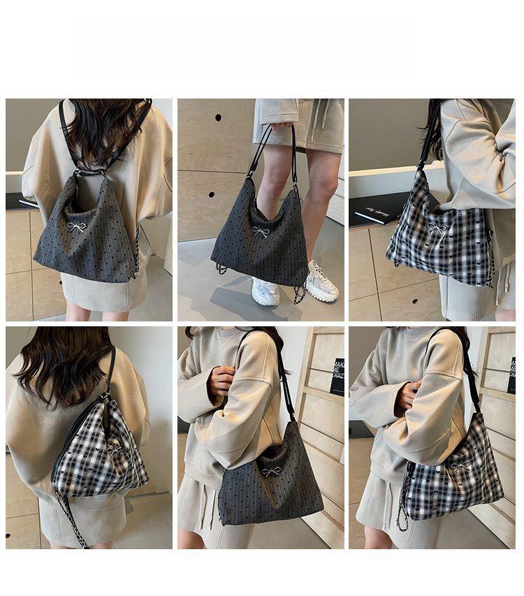 Women's Handbag Tote Bag Fashion Polka Dot Bag 2025 Fall/Winter New Minimalist Casual Backpack_voghion.com