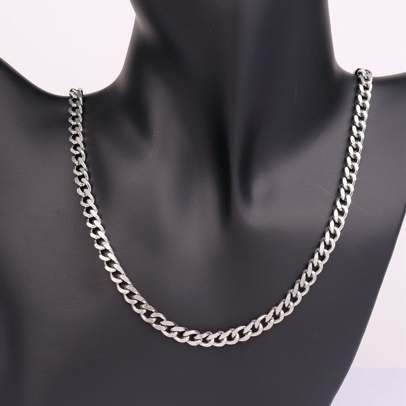 Necklaces Stainless Steel Titanium Steel Single Line Double Sided Grinding Necklace Hardware Luggage Chain Pendant Chain DIY Semi Finished Accessories_voghion.com