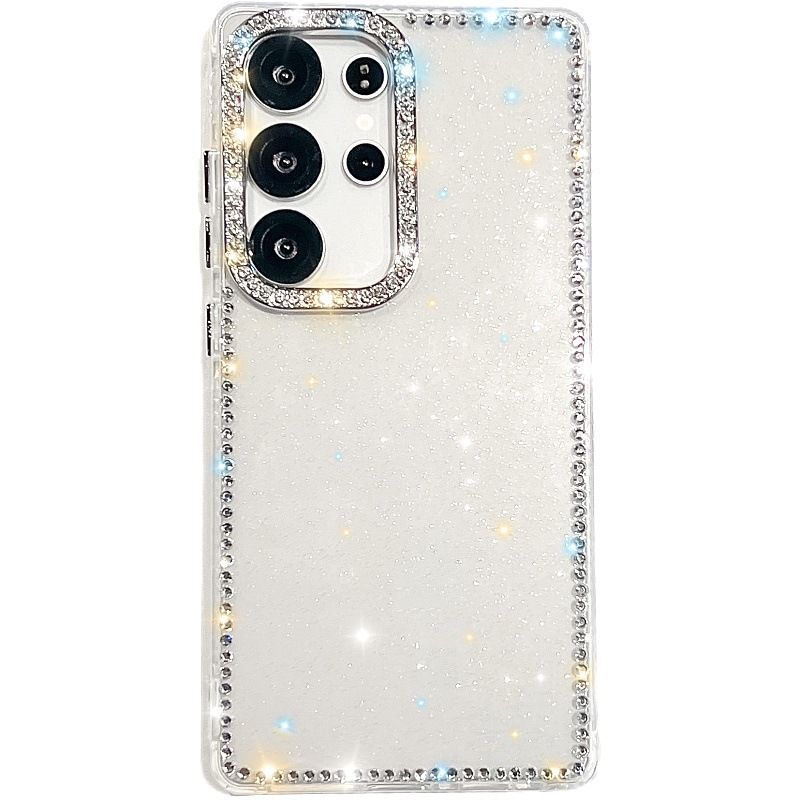 Coque haut de gamme à paillettes et strass pour Samsung S24 Plus, S25 Ultra, A55, A56, couleur unie_voghion.com