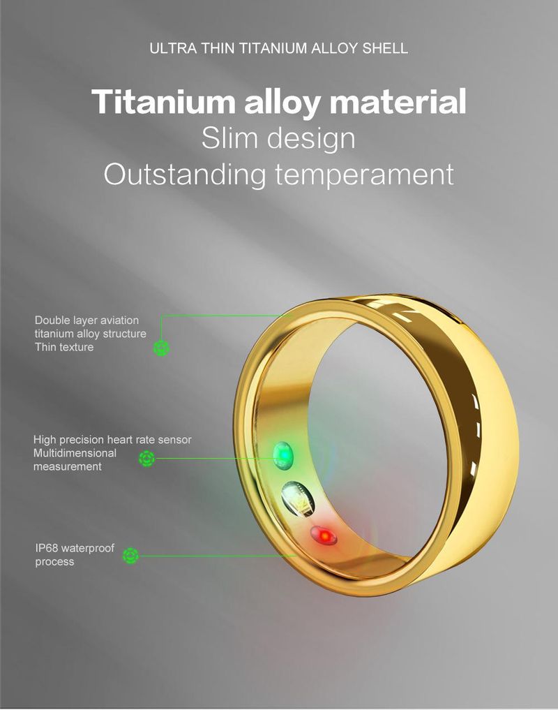 Populär gränsöverskridande SR200 smart ring, Bluetooth-ring, temperatur, puls, blodsyre, träning, sömnövervakning, trådlös laddning_voghion.com