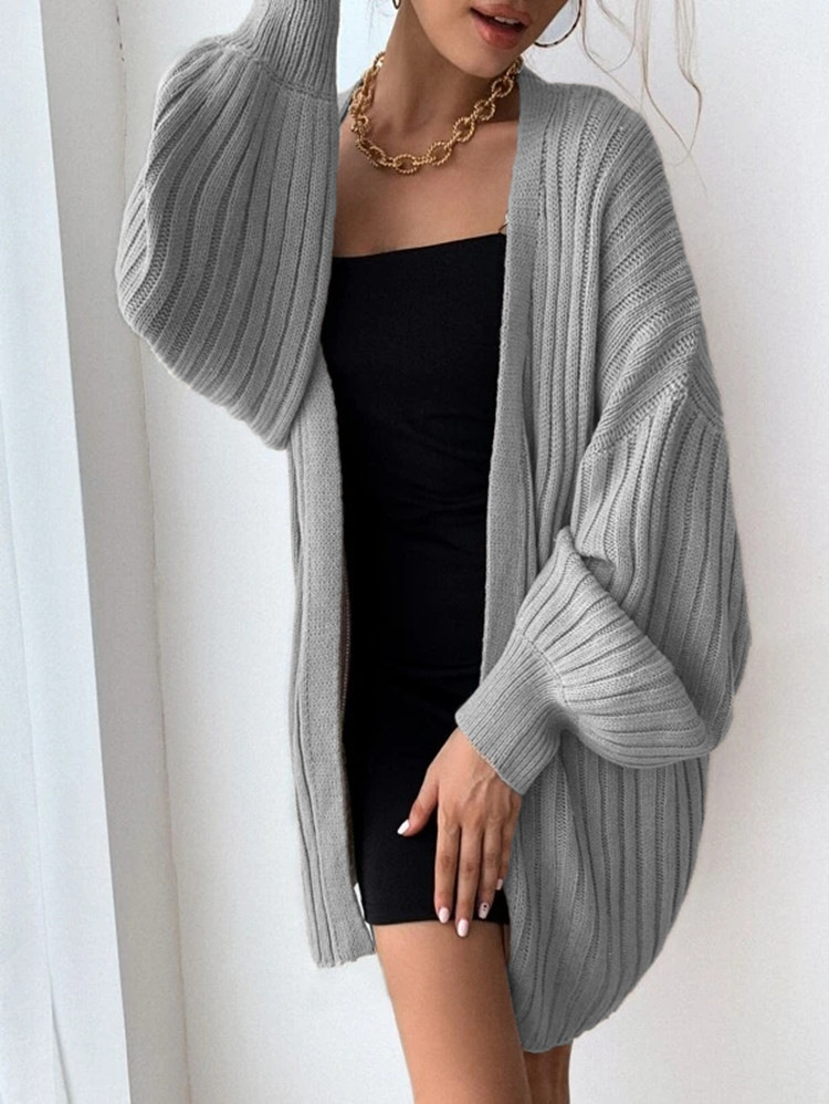 Modischer Strickjackenpullover für Damen, große Größe, Strickjackenmantel_voghion.com