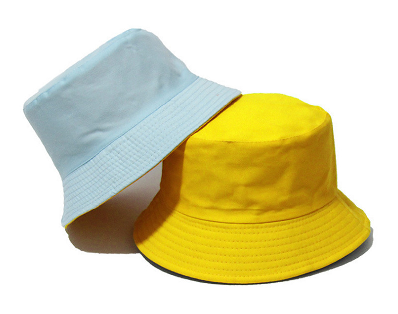 Black Solid Dots Bucket Hat Two Side Wear Unisex Simple Bob Caps Hip Hop Gorros Men Women Panama Cap Beach Fishing_voghion.com