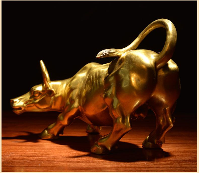 Taureau en Bronze Wall Street Wangshi Jinniu, bureau de négociation d'actions, cadeau artisanal en cuivre, taureau de Fortune, ornements en Bronze_voghion.com