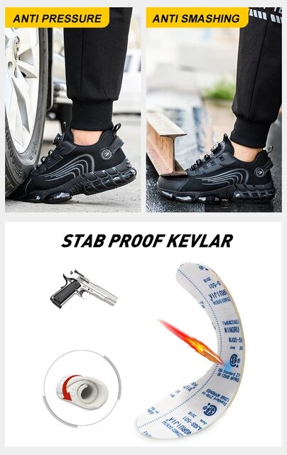 Rotating Button Safety Shoes Men Work Sneakers Indestructible Shoes Puncture-Proof Protective Shoes Work Boots Steel Toe Shoes_voghion.com