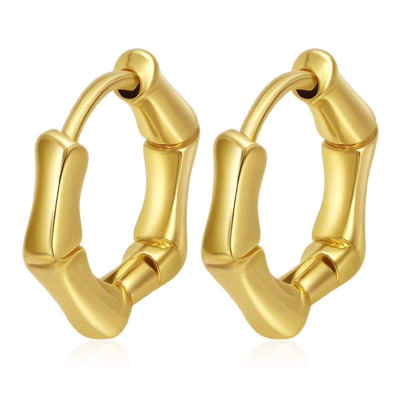 Orecchini a clip in acciaio inossidabile con motivo geometrico europeo e americano, semplici orecchini alla moda di nicchia all'ingrosso per le donne_voghion.com