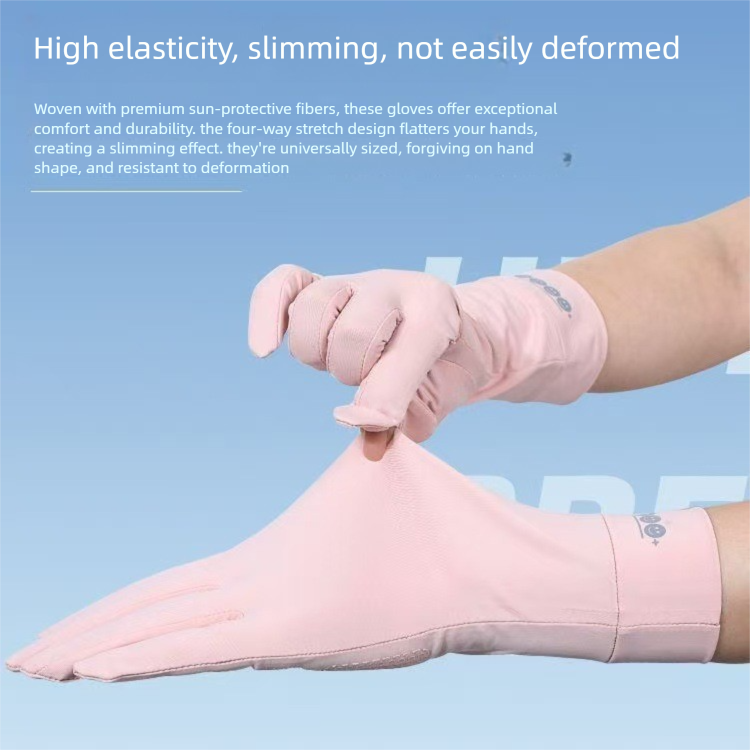 Gants de soleil en soie glacée pour femmes, fins, respirants, antidérapants, protection UV, pour le cyclisme, la conduite de vélos électriques et autres activités de plein air. Deux doigts._voghion.com