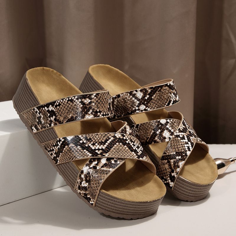 Nuove pantofole casual Plus per le donne, sandali a forma di croce con suola spessa e fondo piatto_voghion.com