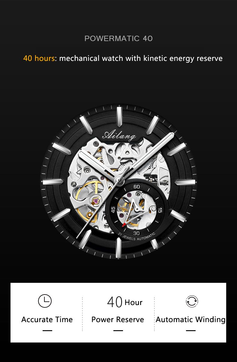AILANG Orologio meccanico scheletrato da uomo di alta marca, cinturino in pelle impermeabile, orologio da polso automatico trasparente da uomo, Relogio Masculino_voghion.com