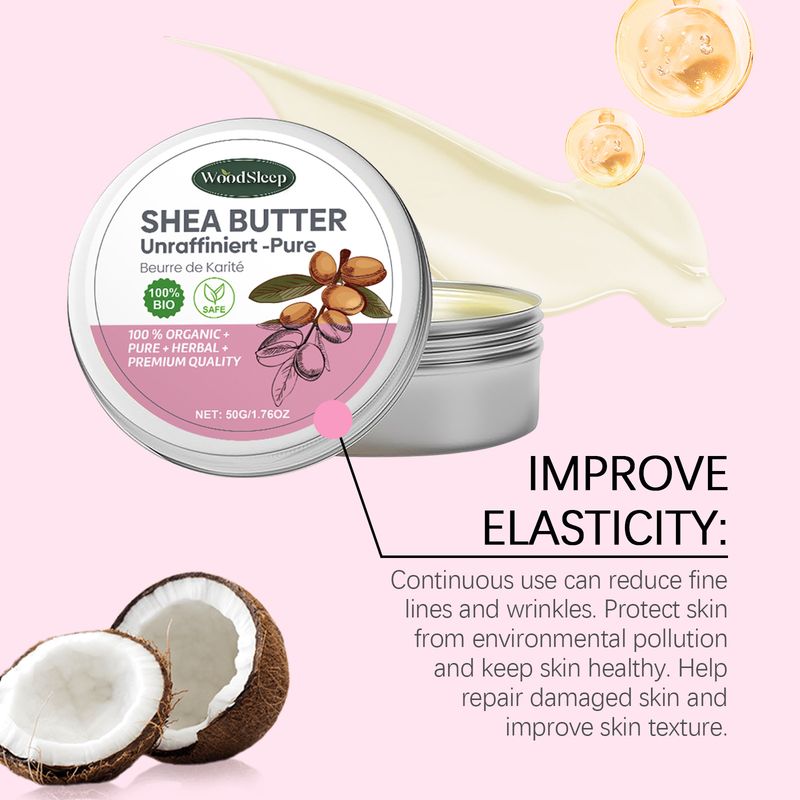 Crème de soin au beurre de karité, hydratante, peau sèche, douce et brillante, nourrissante, élasticité de la peau_voghion.com