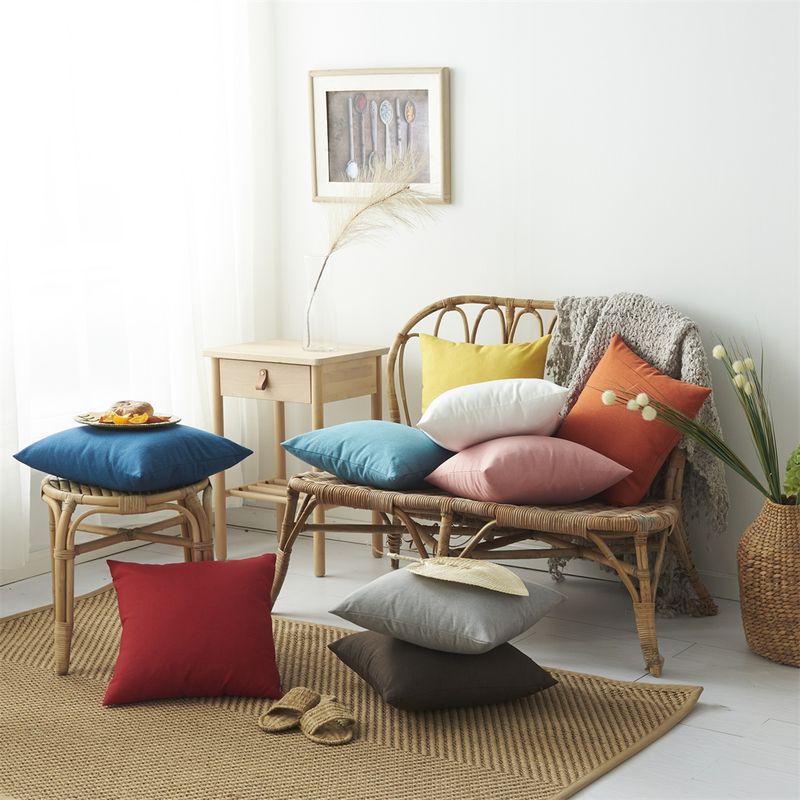 Waterproof Cushion Cover Outdoor Solid Color Pillowcase Soft Polyster Pillow Cover For Couch Sofa Living Room_voghion.com