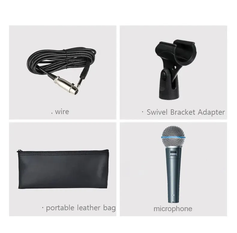 BETA 58A Superkardioid Dynamisk For Scenesang Profesjonell Kablet Mikrofon For Karaoke BBOX Innspilling Vokal_voghion.com