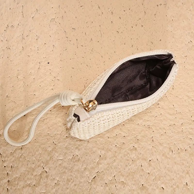 Straw Change Bag, Women's Woven Bag, Mini Clutch Bag, Cosmetic Storage Bag, Small Bag._voghion.com