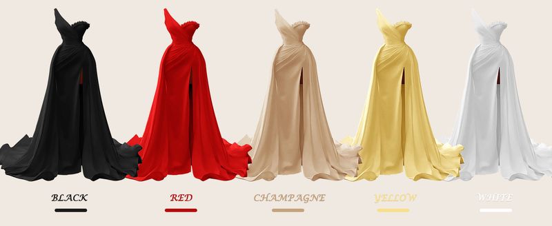 Damenbekleidung Neues Abendkleid Eine Schulter V-Ausschnitt Retro Schlitz Sexy Party Performance Reise Hochzeit Abendkleid_voghion.com