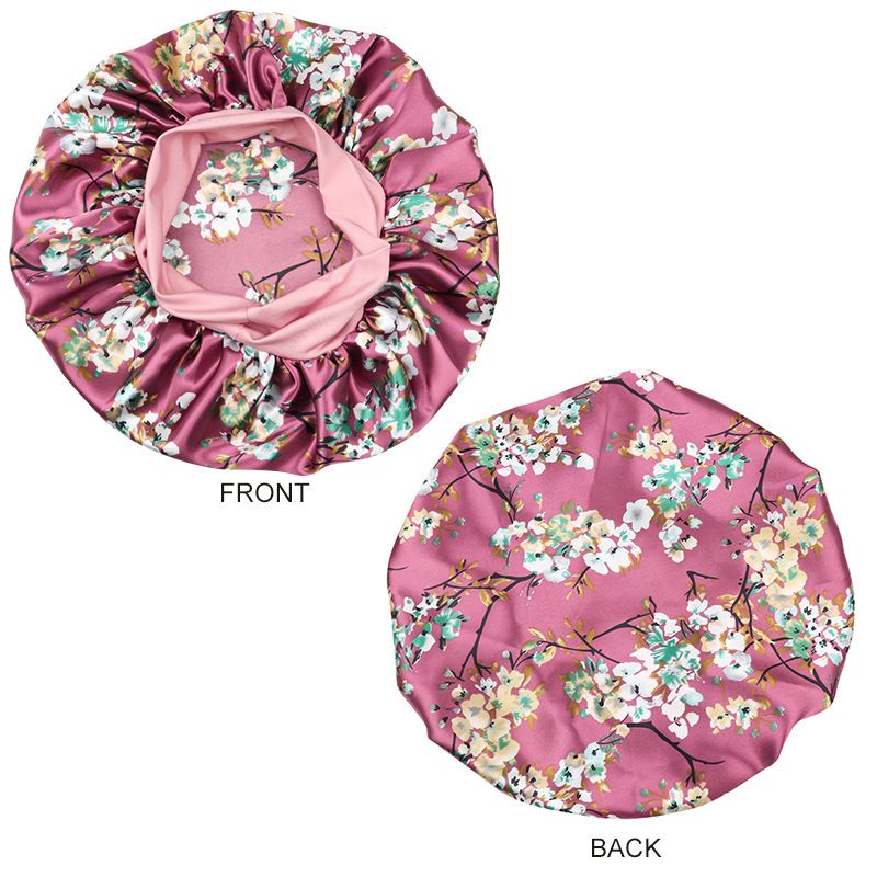 Hijab e turbante, nuovo berretto da notte in raso stampato, elastico, a tesa larga, per la cura dei capelli da donna, cappello rotondo, cuffia da strega_voghion.com