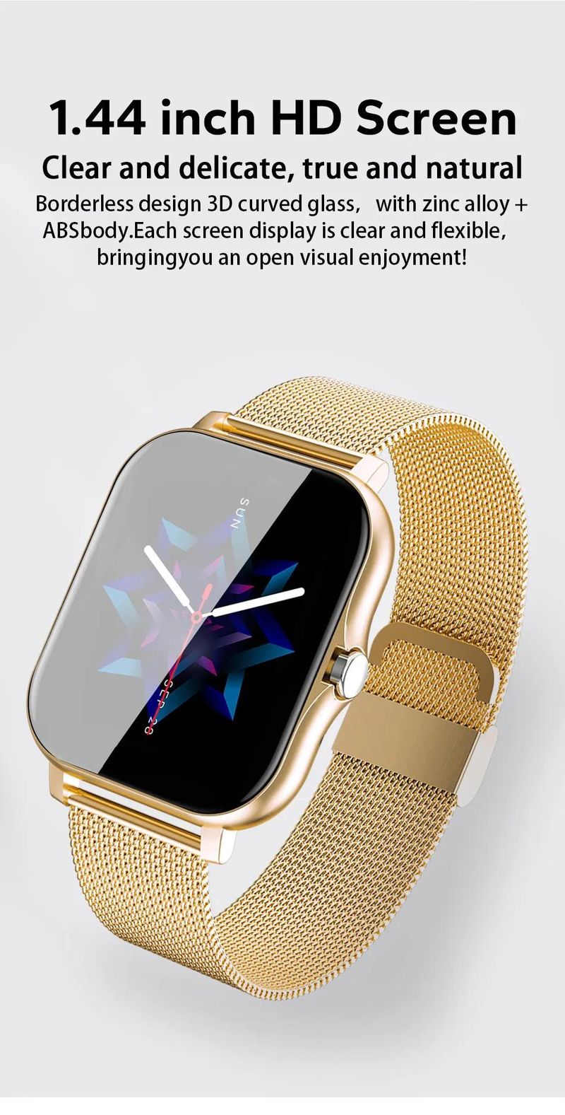Smartwatch 1,44-inch scherm Full-touch Smartwatch voor mannen en vrouwen Bluetooth Call Y13 Watch_voghion.com