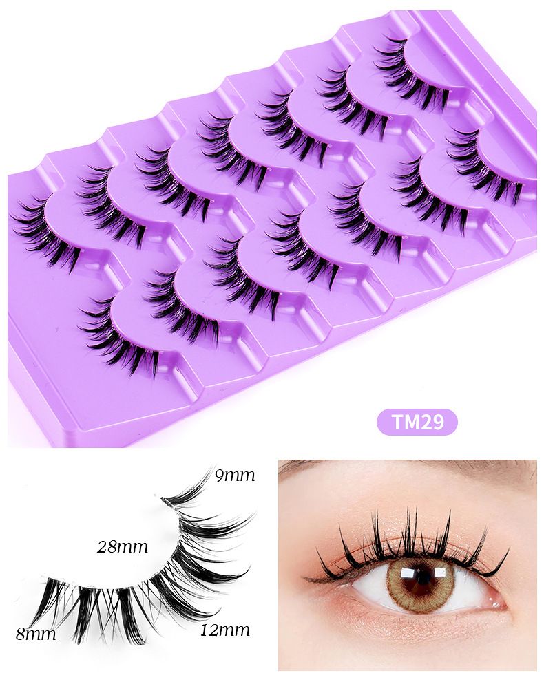 Krása Zdraví Nové transparentní stopky 7 párů umělých řas Simulace chemických vláken Denní řasy Spot_voghion.com