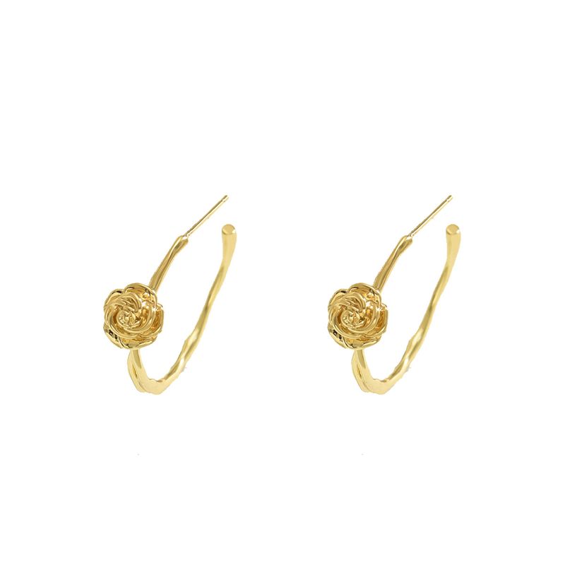 New Medieval Style Women's Earrings Fashionable OL Japanese And Korean Forest Flower Rose Design Earrings_voghion.com