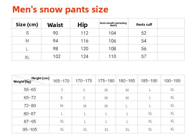 Men's Snowboard Warm Thickened Loose Fit Ski Pants_voghion.com