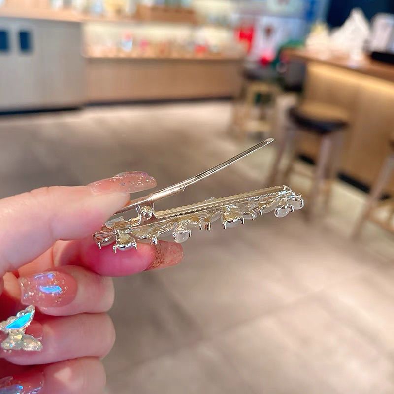 Elegante fermaglio per capelli da donna con fermaglio per capelli sottile laterale, accessorio di alta qualità a forma di farfalla con pietra occhio di gatto_voghion.com