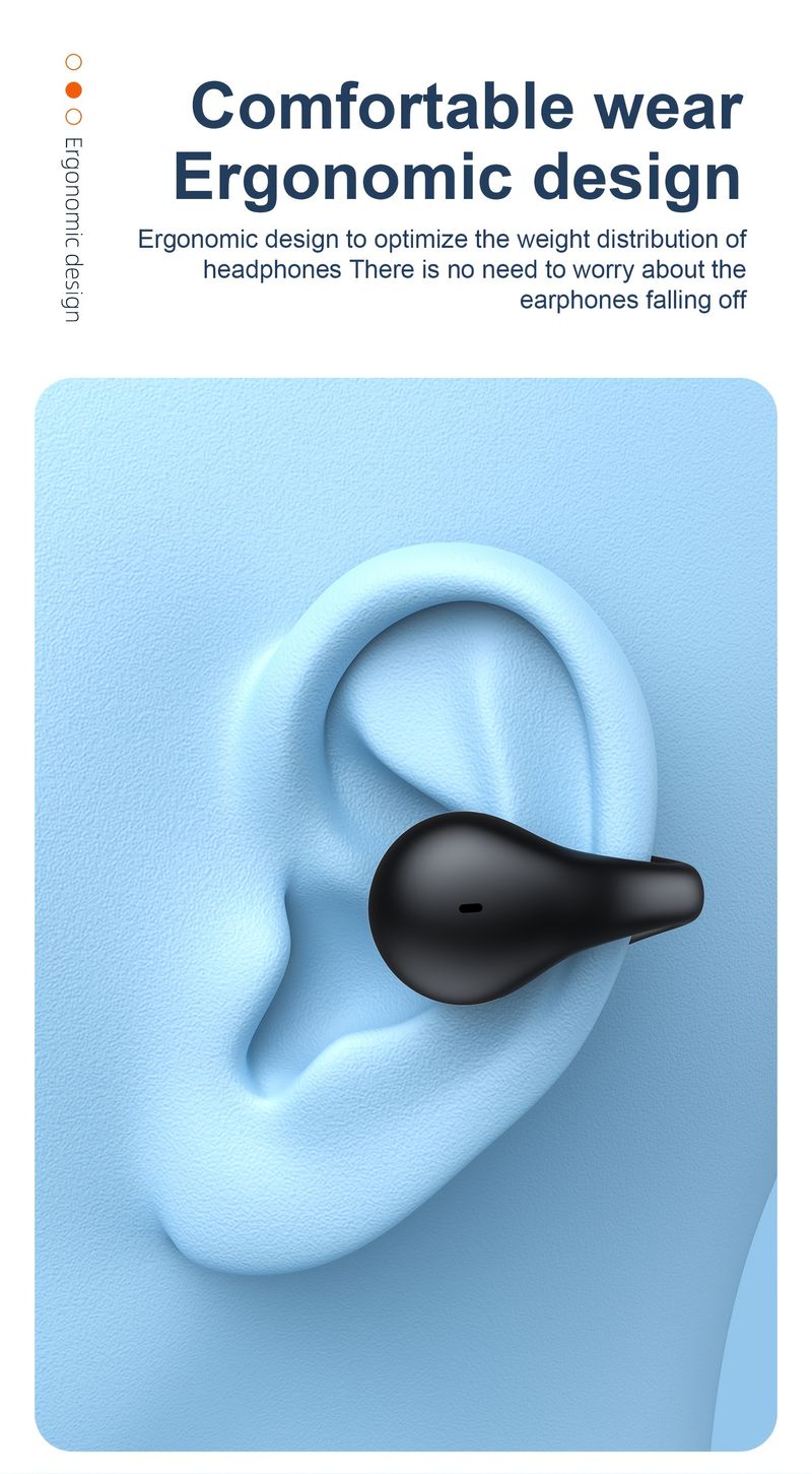 New Long Battery Life Wireless Clip Ear HD Non-In-Ear For IPhone Android Universal Digital Display Earphones Stereo_voghion.com