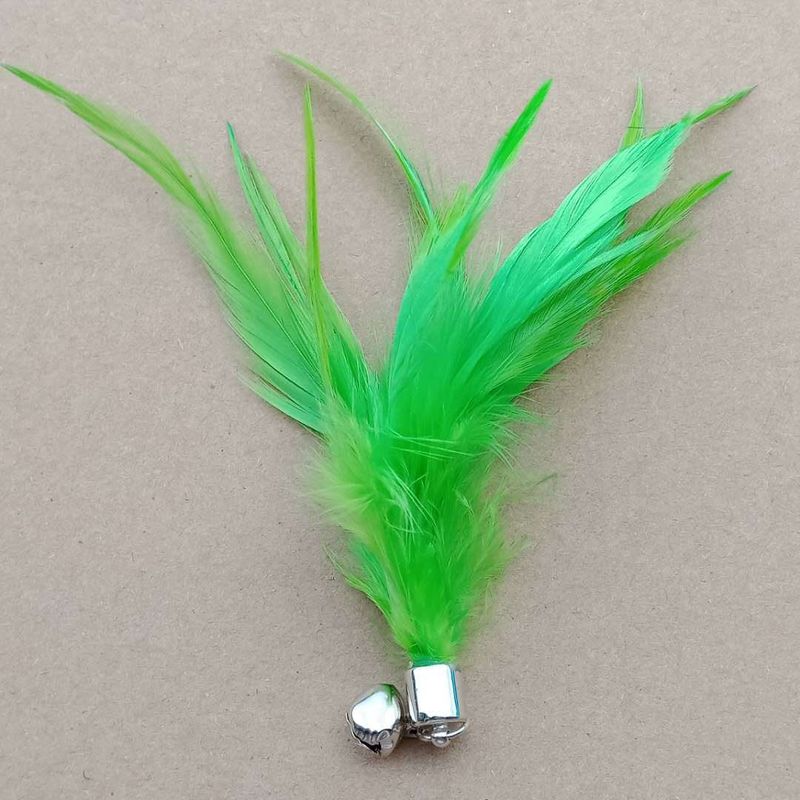 Teaser Wand Pet Cat Toy Bell Feather Replacement Head Best Seller_voghion.com