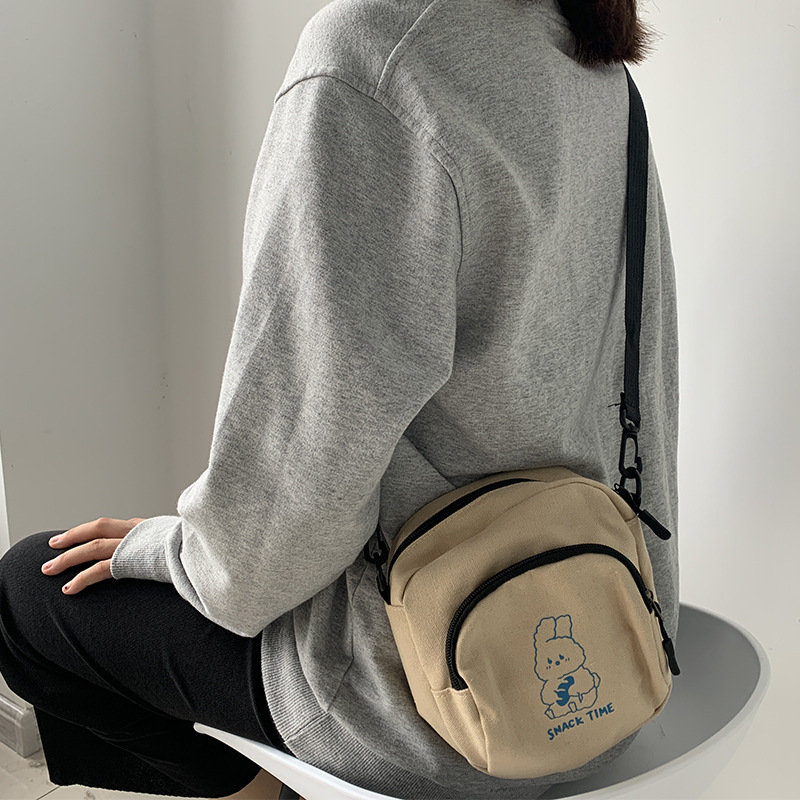 Borsa a tracolla piccola in tela con coniglio carino da donna, casual, per studenti, ragazze, borse a tracolla, vintage, da donna, borsa per telefono, borsa a tracolla_voghion.com