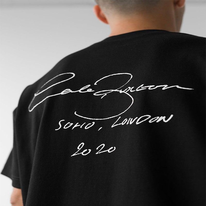 High Street Cole Buxton slogan minimaliste lettre année numéro imprimé col rond décontracté manches courtes T-shirt tendance_voghion.com
