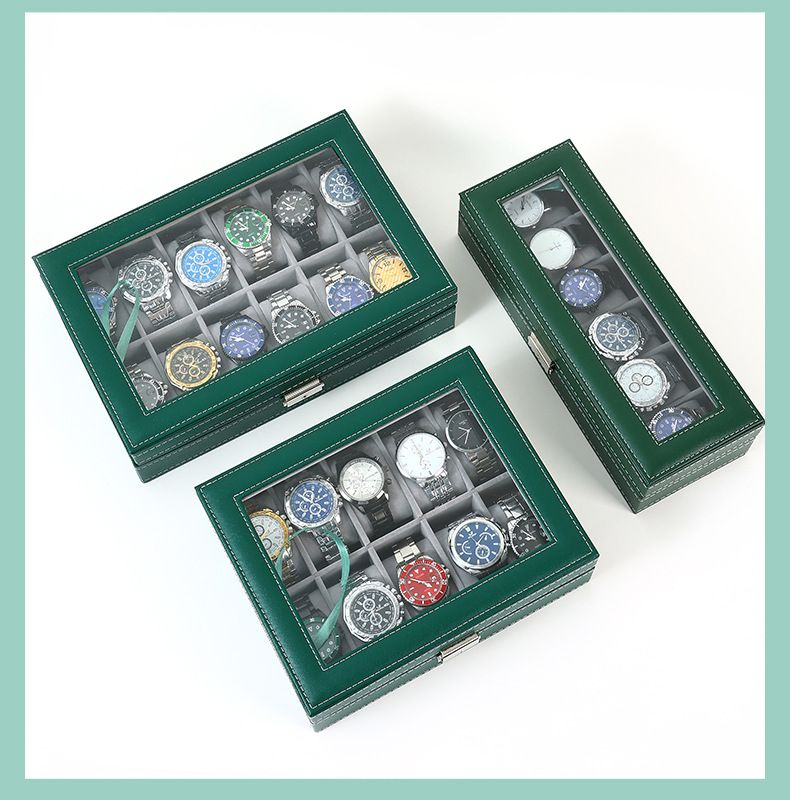 Uhrenaufbewahrungsbox, Handschmuck-Displaybox, Schmucksammlungsbox, Lederuhrenbox, Haushaltsschmuckschatulle_voghion.com