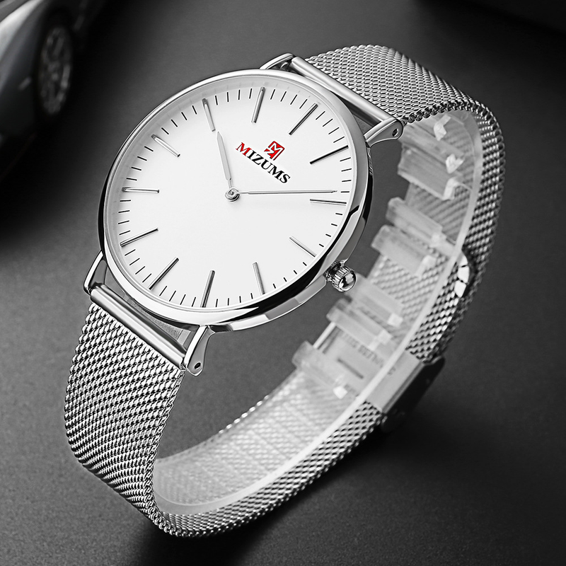 MIZUMS M8009 Ceas bărbătesc cu cuarț, business casual, cu bandă de oțel_voghion.com