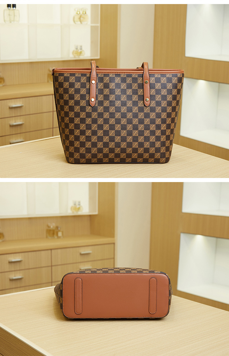 2023 Nieuwe Goede Vrouwen Retro Europese En Amerikaanse Grote Capaciteit Draagtas Dambord Eenvoudige Leisure Commuter Bag Moeder Tas_voghion.com