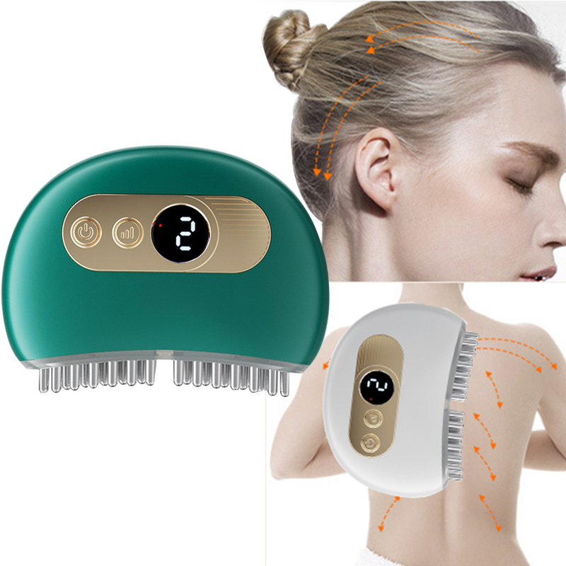 9-speed Vibration Heating Electric TENS Guasha Scraping Board Brush Facial Back Head Dredging Meridian Rel 70% discount_voghion.com