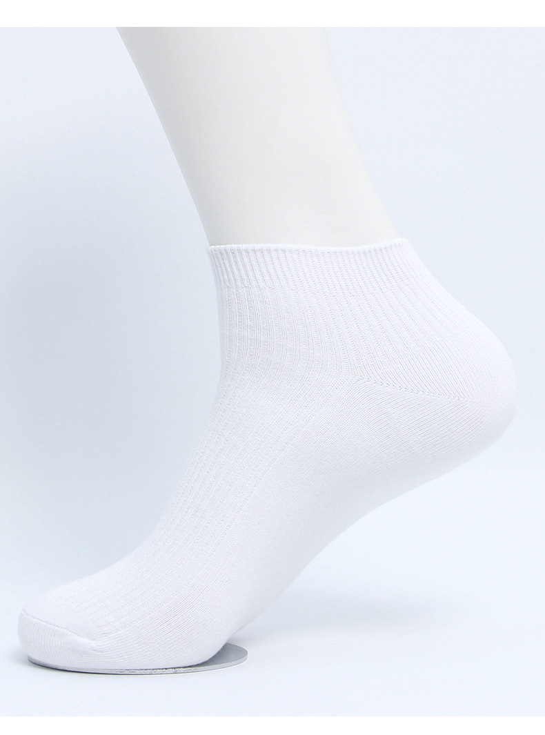 Herrenbekleidung Baumwolle einfarbig Mode einfache Mesh atmungsaktive Sport Freizeit niedrige kurze Röhrenbootssocken_voghion.com