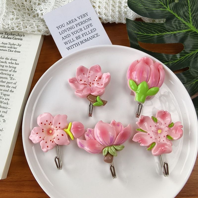 Creativo di alta qualità, resistente e carino, porta d'ingresso, cucina, gancio antitraccia, bagno del dormitorio, motivo: fiori di pesco primaverile_voghion.com