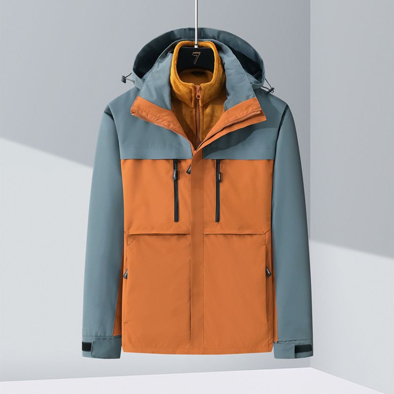 Giacca da trekking unisex 3 in 1 impermeabile antivento in caldo pile di visone con fodera interna staccabile_voghion.com