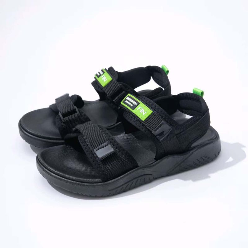 Summer Internet Celebrity New Trend Thick Sole Double Strip Beach Couple Velcro Casual Sandals For Women_voghion.com