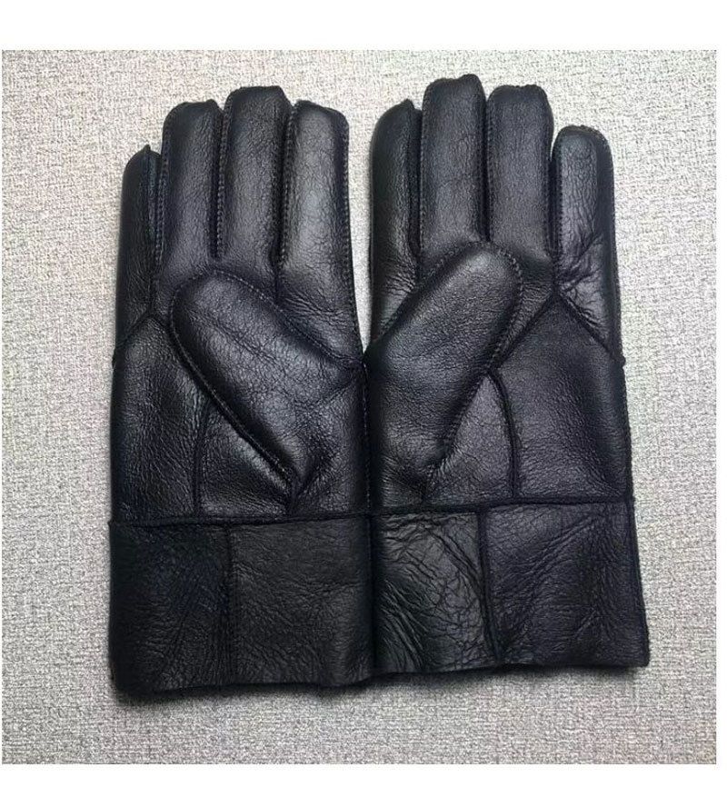 Herren Damen Schaffell Unisex Winter Warm Echtes Leder Und Pelz Integrierte Reiten Kälte-Beweis Handschuhe, Paar Stil_voghion.com