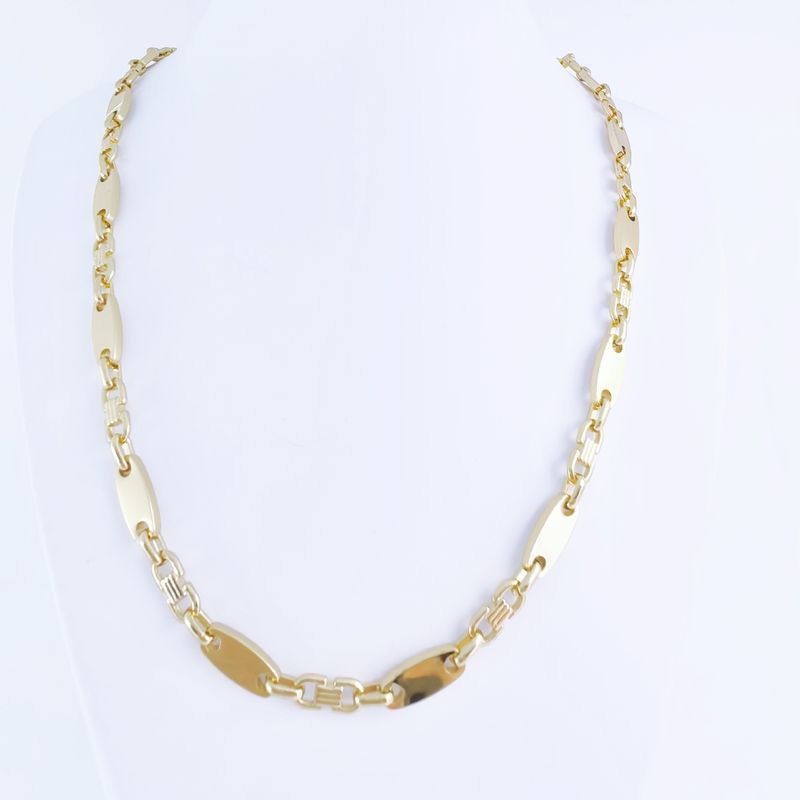 Modny męski ręcznie robiony, elegancki naszyjnik Emperor, gładki, ze stali nierdzewnej, z płaskim łańcuszkiem i pętelką_voghion.com