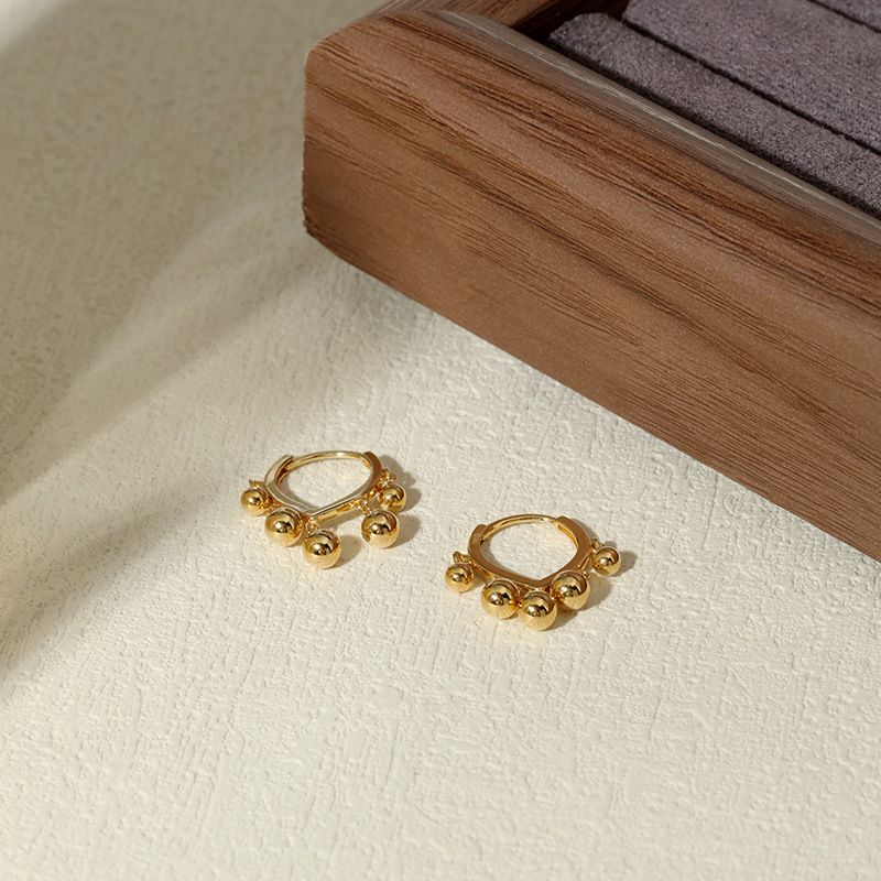 Fülbevalók Sterling ezüst golyós bojt medál fülbevalók Niche Minimalista Sokoldalú Retro ékszerek Női High-end Sense_voghion.com