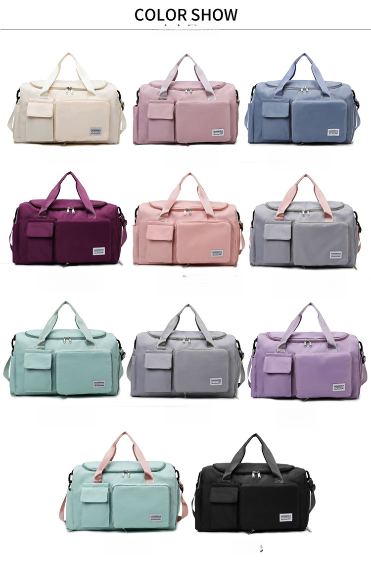 Borsa da viaggio con separazione per asciutto e bagnato, borsa fitness, scomparto indipendente per scarpe, scomparto pieghevole per borsa da consegna_voghion.com