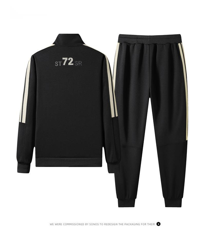 2023 Lente en herfst vrijetijdssportset voor heren, jas, legging, opstaande kraag, sportset met lange mouwen_voghion.com